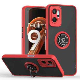 For Realme 9i 4G / OPPO A36 Q Shadow 1 Series TPU + PC Phone Case with Ring(Red)