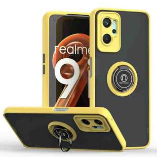 For Realme 9i 4G / OPPO A36 Q Shadow 1 Series TPU + PC Phone Case with Ring(Yellow)