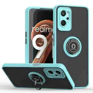 For Realme 9i 4G / OPPO A36 Q Shadow 1 Series TPU + PC Phone Case with Ring(Sky Blue)