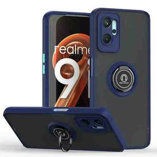 For Realme 9i 4G / OPPO A36 Q Shadow 1 Series TPU + PC Phone Case with Ring(Royal Blue)