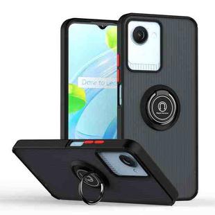 For Realme C30 / C33 Q Shadow 1 Series TPU + PC Phone Case with Ring(Black+Red)