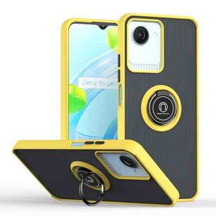 For Realme C30 / C33 Q Shadow 1 Series TPU + PC Phone Case with Ring(Yellow)