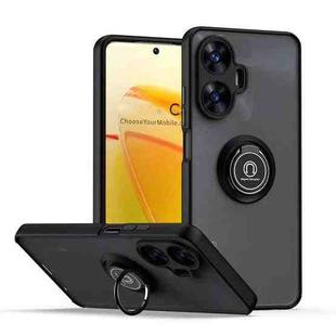 For Realme C55 4G Q Shadow 1 Series TPU + PC Phone Case with Ring(Black+Black)
