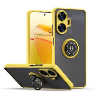 For Realme C55 4G Q Shadow 1 Series TPU + PC Phone Case with Ring(Yellow)