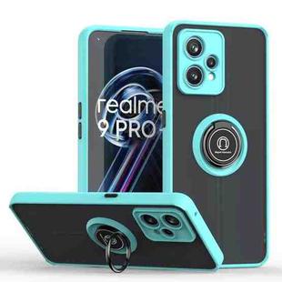 For Realme 9 Pro+ Q Shadow 1 Series TPU + PC Phone Case with Ring(Sky Blue)