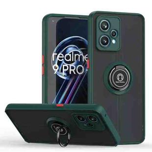 For Realme 9 Pro+ Q Shadow 1 Series TPU + PC Phone Case with Ring(Dark Green)