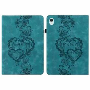 For iPad Air 11 2025 / 2024 Love Hearts Embossed Leather Smart Tablet Case(Green)
