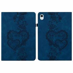 For iPad Air 11 2025 / 2024 Love Hearts Embossed Leather Smart Tablet Case(Dark Blue)