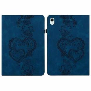 For iPad Air 13 2025 / 2024 / Pro 12.9 Love Hearts Embossed Leather Smart Tablet Case(Dark Blue)