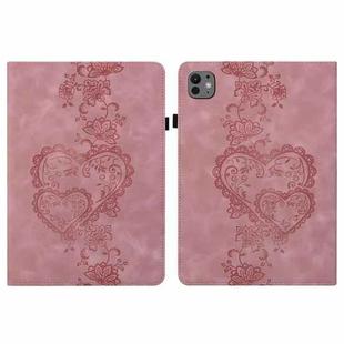 For iPad Pro 13 2024 Love Hearts Embossed Leather Smart Tablet Case(Pink)