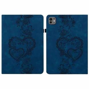 For iPad Pro 13 2024 Love Hearts Embossed Leather Smart Tablet Case(Dark Blue)