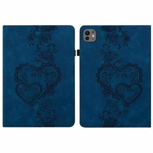 For iPad Pro 11 2024 Love Hearts Embossed Leather Smart Tablet Case(Dark Blue)
