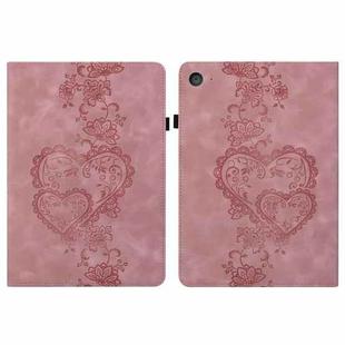 For iPad mini 5 / 4 / 3 / 2 / 1 Love Hearts Embossed Leather Smart Tablet Case(Pink)