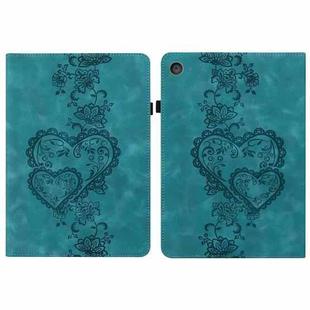 For iPad mini 5 / 4 / 3 / 2 / 1 Love Hearts Embossed Leather Smart Tablet Case(Green)