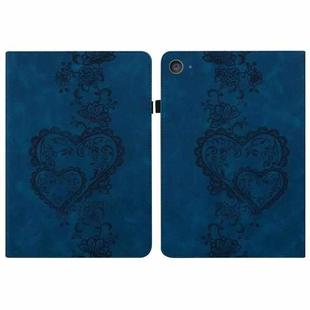 For iPad mini 5 / 4 / 3 / 2 / 1 Love Hearts Embossed Leather Smart Tablet Case(Dark Blue)