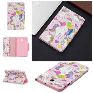 For Samsung Galaxy Tab A 8.0 (2018) / T387 Painted Pattern Horizontal Flip Leather Case with Holder & Card Slots & Wallet(Unicorn Family)