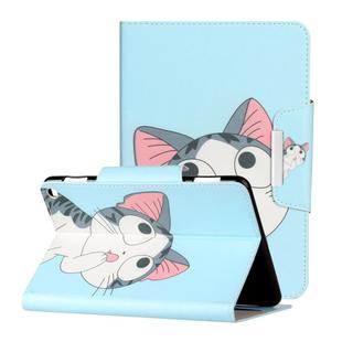 For  Amazon Fire HD 8 (2020) Painted Pattern Horizontal Flip Leather Case with Holder & Card Slots & Wallet(Cat)