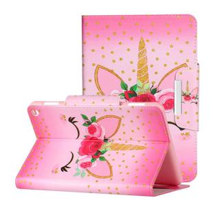 For  Amazon Fire HD 8 (2020) Painted Pattern Horizontal Flip Leather Case with Holder & Card Slots & Wallet(Unicorn with flowers)