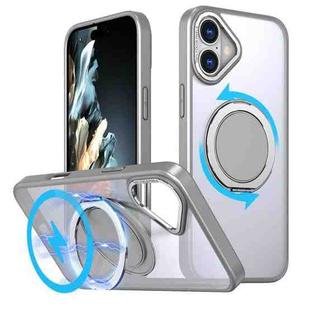 For iPhone 16 Plus 360-degree Rotating MagSafe Magnetic Holder Phone Case(Titanium Grey)