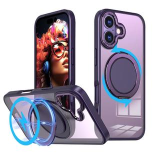 For iPhone 17 360-degree Rotating MagSafe Magnetic Holder Phone Case(Purple)