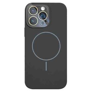 For iPhone 14 Pro Thin Circle MagSafe Liquid Silicone Phone Case(Graphite Grey)