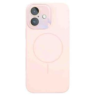 For iPhone 16 Thin Circle MagSafe Liquid Silicone Phone Case(Pink)