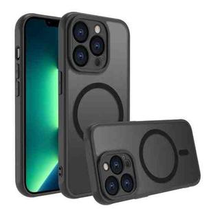 For iPhone 13 Pro Max Four Corners Shockproof MagSafe PC Hybrid TPU Phone Case(Black)