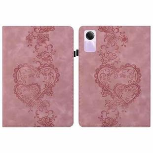 For Redmi Pad SE Love Hearts Embossed Leather Tablet Case(Pink)
