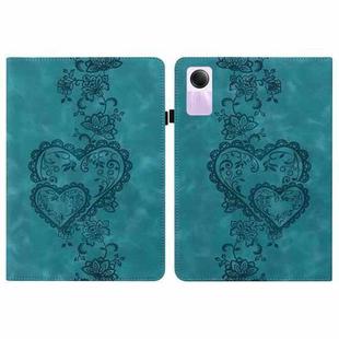 For Redmi Pad SE Love Hearts Embossed Leather Tablet Case(Green)