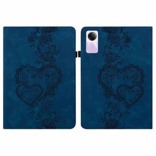 For Redmi Pad SE Love Hearts Embossed Leather Tablet Case(Dark Blue)