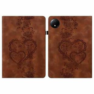 For Redmi Pad SE 4G Love Hearts Embossed Leather Tablet Case(Brown)
