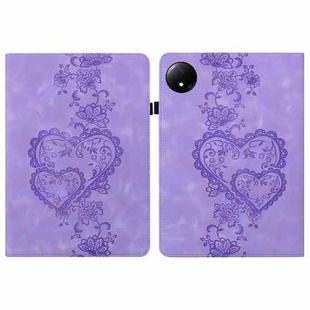 For Redmi Pad SE 4G Love Hearts Embossed Leather Tablet Case(Purple)