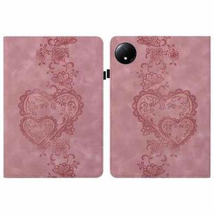 For Redmi Pad SE 4G Love Hearts Embossed Leather Tablet Case(Pink)