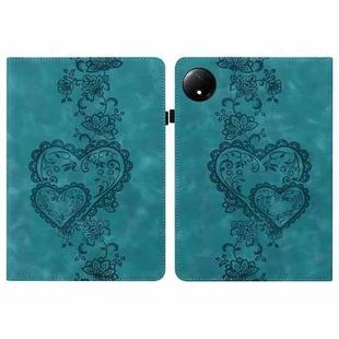 For Redmi Pad SE 4G Love Hearts Embossed Leather Tablet Case(Green)