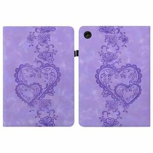 For Lenovo Tab M10 Plus 10.6 3rd Gen 2022 Love Hearts Embossed Leather Tablet Case(Purple)
