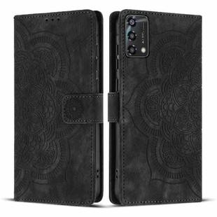 For OPPO A94 5G / A95 4G Mandala Embossed Retro Frosted Leather Phone Case(Black)