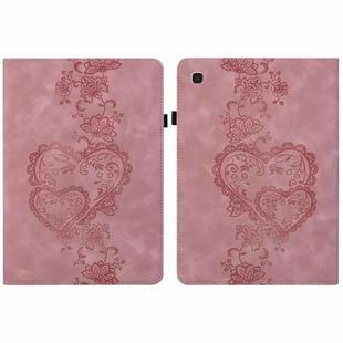 For Samsung Galaxy Tab A 10.1 2019 Love Hearts Embossed Leather Tablet Case(Pink)