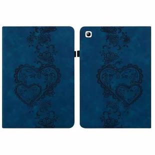 For Samsung Galaxy Tab S2 9.7 Love Hearts Embossed Leather Tablet Case(Dark Blue)