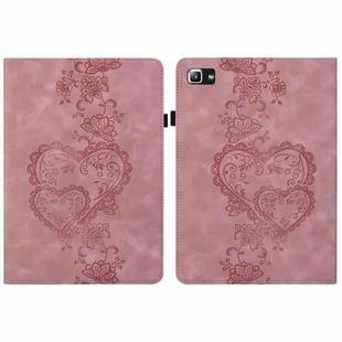 For Samsung Galaxy Tab A 10.1 2016 Love Hearts Embossed Leather Tablet Case(Pink)