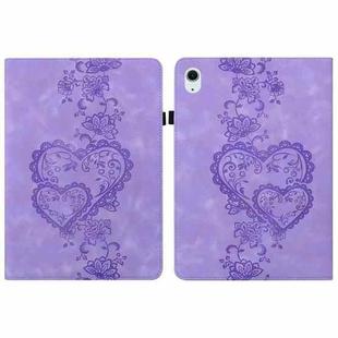 For Samsung Galaxy Tab S10 / S9 / S8 Love Hearts Embossed Leather Tablet Case(Purple)