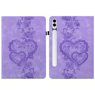 For Samsung Galaxy Tab S10+ / S9+ / S8+ Love Hearts Embossed Leather Tablet Case(Purple)