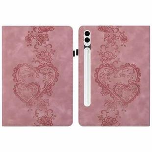 For Samsung Galaxy Tab S10+ / S9+ / S8+ Love Hearts Embossed Leather Tablet Case(Pink)