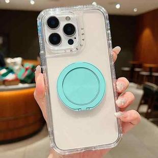 For iPhone 14 Pro Dreamland Transparent MagSafe Holder Phone Case(Mint Green)