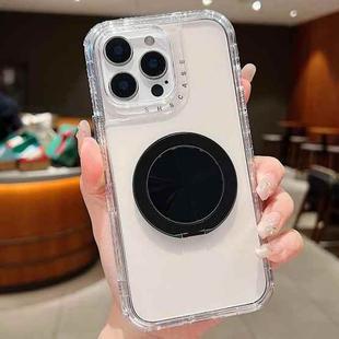 For iPhone 15 Pro Dreamland Transparent MagSafe Holder Phone Case(Black)