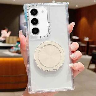 For Samsung Galaxy S21 5G Dreamland Transparent MagSafe Holder Phone Case(White)