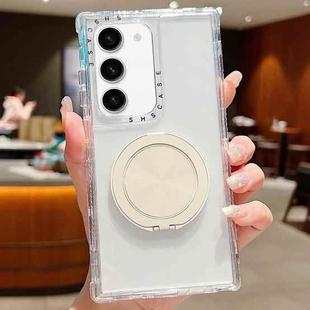 For Samsung Galaxy S21+ 5G Dreamland Transparent MagSafe Holder Phone Case(White)