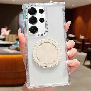 For Samsung Galaxy S25 Ultra / S24 Ultra 5G Dreamland Transparent MagSafe Holder Phone Case(White)