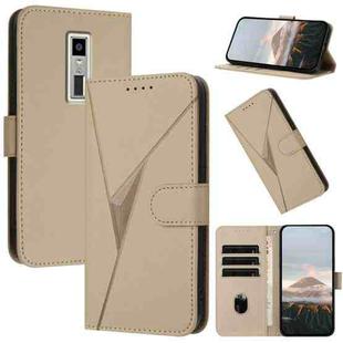 For Kyocera Urbano V04 KYV45 Triangle Pattern Buckle Clasp Leather Phone Case(Gold)