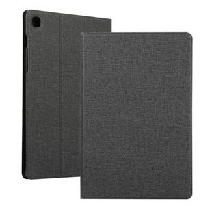 For Samsung Galaxy Tab A7 / T500 Fabric Texture Horizontal Flip PU Leather Case with Holder(Black)