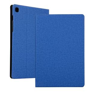 For Samsung Galaxy Tab A7 / T500 Fabric Texture Horizontal Flip PU Leather Case with Holder(Blue)